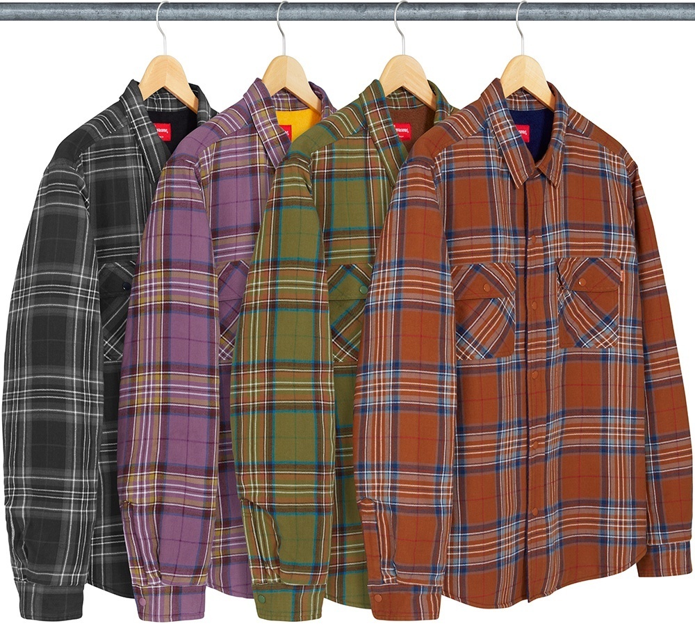 Pile Lined Plaid Flannel Shirt